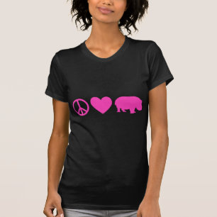 Roze Vrede Liefde en Nijlpaarden T-shirt