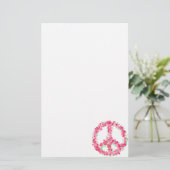 Roze vredesbloemen briefpapier (Staand voorkant)