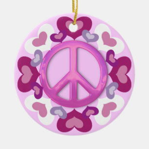roze vredesbord en kunstversiering keramisch ornament