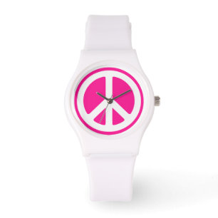Roze Vredesbord Horloge