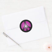 Roze Vredesbord Ronde Sticker (Envelop)