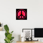 Roze vredessymboolposter poster (Thuiskantoor)