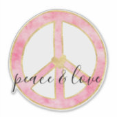 Roze Vredesteken Inspirerend citaat Sticker (Voorkant)