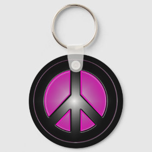 roze vredesteken sleutelhanger