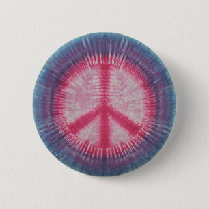 Roze Vredesteken Tie Dye Button