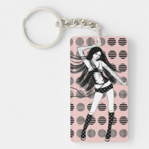 roze vriendin danser sleutelhanger