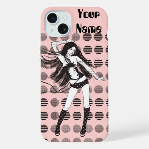 roze vriendin danseres iPhone 15 plus case