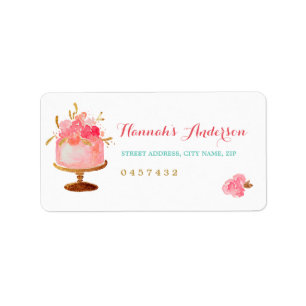 Roze Vrijgezellenfeest Adresetiketten van de Flora Etiket