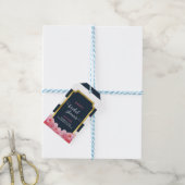 Roze Vrijgezellenfeest Blauwe strepen Cadeaulabel (Met Touw)