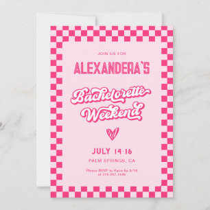 Roze vrijgezellenfeest weekendfeest kaart