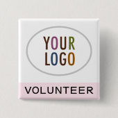 Roze Vrijwilliger Button Badge Pin Custom Logo Squ (Voorkant)