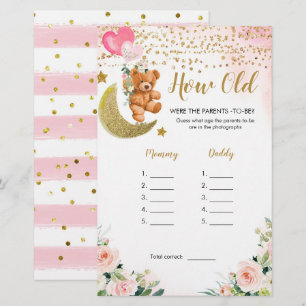 Roze vroege Baby shower hoe oud de ouders waren