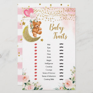 Roze vroege Baby Traits Shower