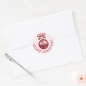 Roze Vrolijk Kerst Ornament Stickers (Envelop)