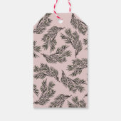 Roze Vrolijk Kerstfeest  Xmas Ornamenten Cadeaulabel (Achterkant)