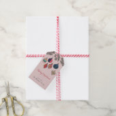 Roze Vrolijk Kerstfeest  Xmas Ornamenten Cadeaulabel (Met Touw)