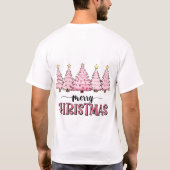 Roze Vrolijke Kerstboom T-shirt (Achterkant)