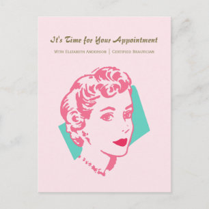  roze vrouw Beauty Appointinder Briefkaart