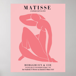 Roze Vrouw Poster   Matisse Stijl Muurkunst