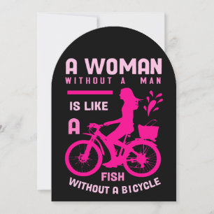 Roze Vrouw Zonder man Als Vis Fietsfeministe Kaart