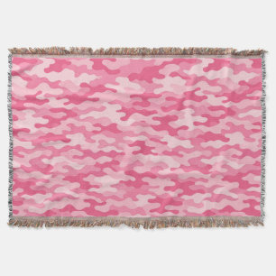 Roze Vrouwelijke Camo Patroon Deken