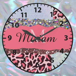 Roze Vrouwelijke Monogram Klok van Roségoud