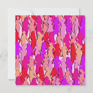 Roze vrouwen Silhouette Kaart