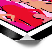 Roze vrouwen Silhouette Perfect Poster (Hoek)