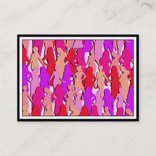 Roze vrouwen Silhouette Visitekaartje (Voorkant)