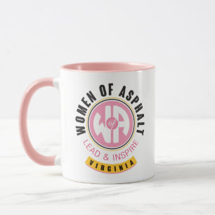 Roze vrouwen van de Mok van Asphalt Virginia Coffe