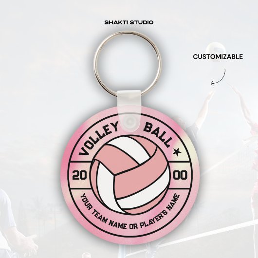 Roze Vrouwen Volleybal Gift Souvenir Sleutelhanger