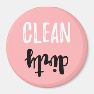 Roze vuile wasmachine met pastelpenseel Slag Magneet