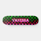 Roze vuur en vlammen van het skateboard van Vaness (Horizontaal)