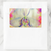 Roze vuurorchidee, surrealistische waterverf flora rechthoekige sticker (Tas)