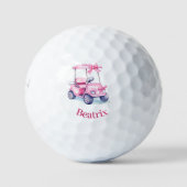 Roze wagentje naam golfballen (Voorkant)