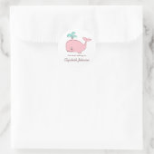 Roze walvis Boekplaten Ronde Sticker (Tas)