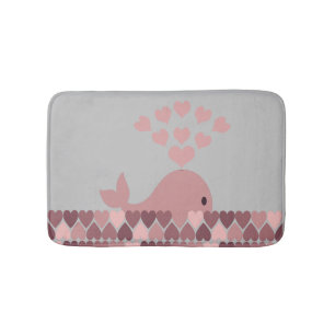 Roze walvis en harten badmat