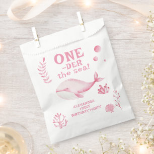 Roze Walvis Oneder De Zee 1e Verjaardag Bedankzakje