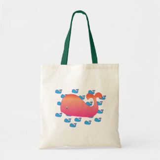 Roze walvis tote bag
