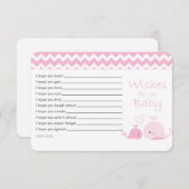 Roze walvis wenst baby kaart (Voorkant / Achterkant)