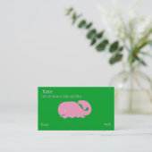 Roze walvismamkaart contactkaartje (Staand voorkant)