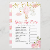 Roze warmluchtballon raden prijs spel (Voorkant / Achterkant)