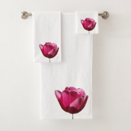 Roze washanddoekset bad handdoek
