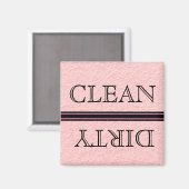 Roze wasmachine Magnet Clean & Dirty Magneet (Voorkant / Achterkant)