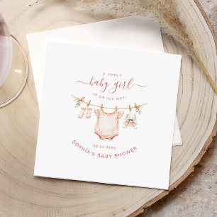 Roze Wasmachine Meisje Baby Shower Papier Servet