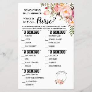 Roze wat er in uw Purse tweetalige gamekaart zit Flyer