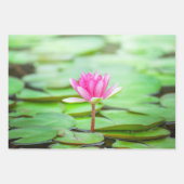 Roze Water Lily Inpakpapier Vel (Voorkant 3)