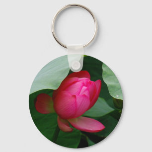 Roze water Lily tussen Lily pads Sleutelhanger