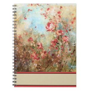 Roze watercolor bloemen notitieboek