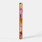 Roze Watercolor Geometrisch Patroon iPhone 15 Hoesje (Rechterkant)